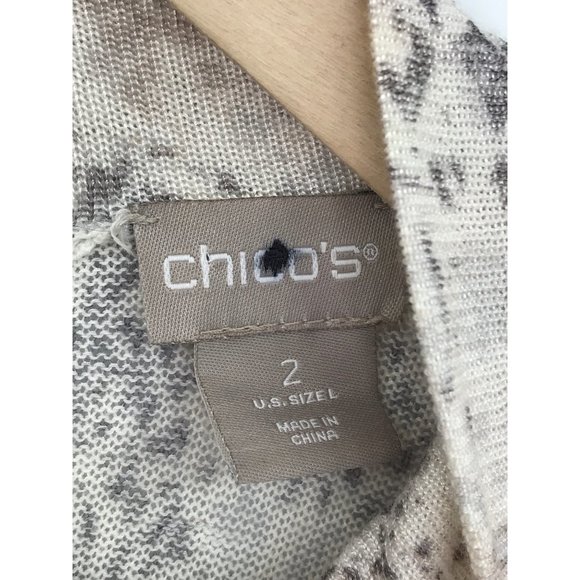 Chico's Mock Neck Zip Back Snake Print Knit Sweater Top Size 2 (12) - Picture 7 of 7